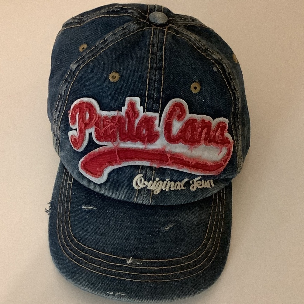 Punta Cana Denim Blue Distressed Women’s Cap. Preloved